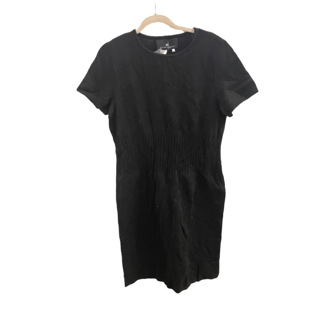 New NWT Peruvian Connection black pima pintuck dress large
